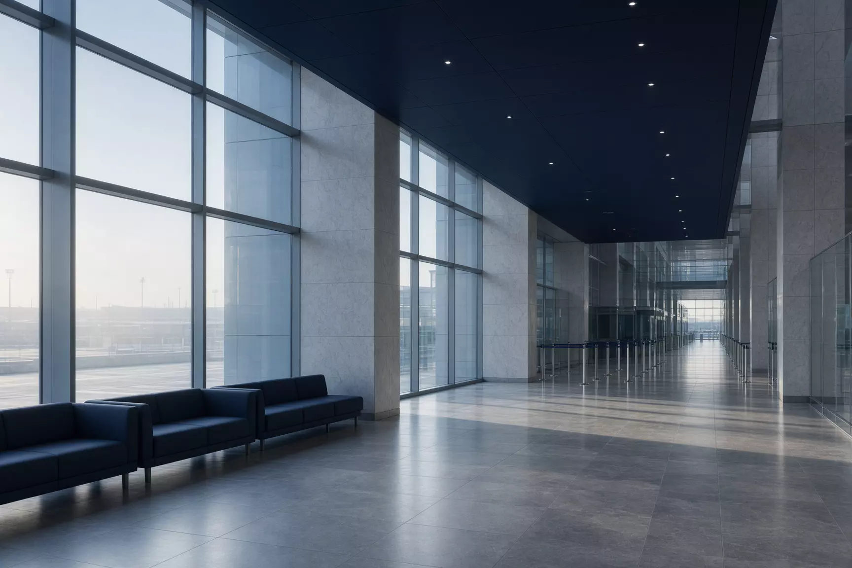 Airport terminal, a cross-border corridor