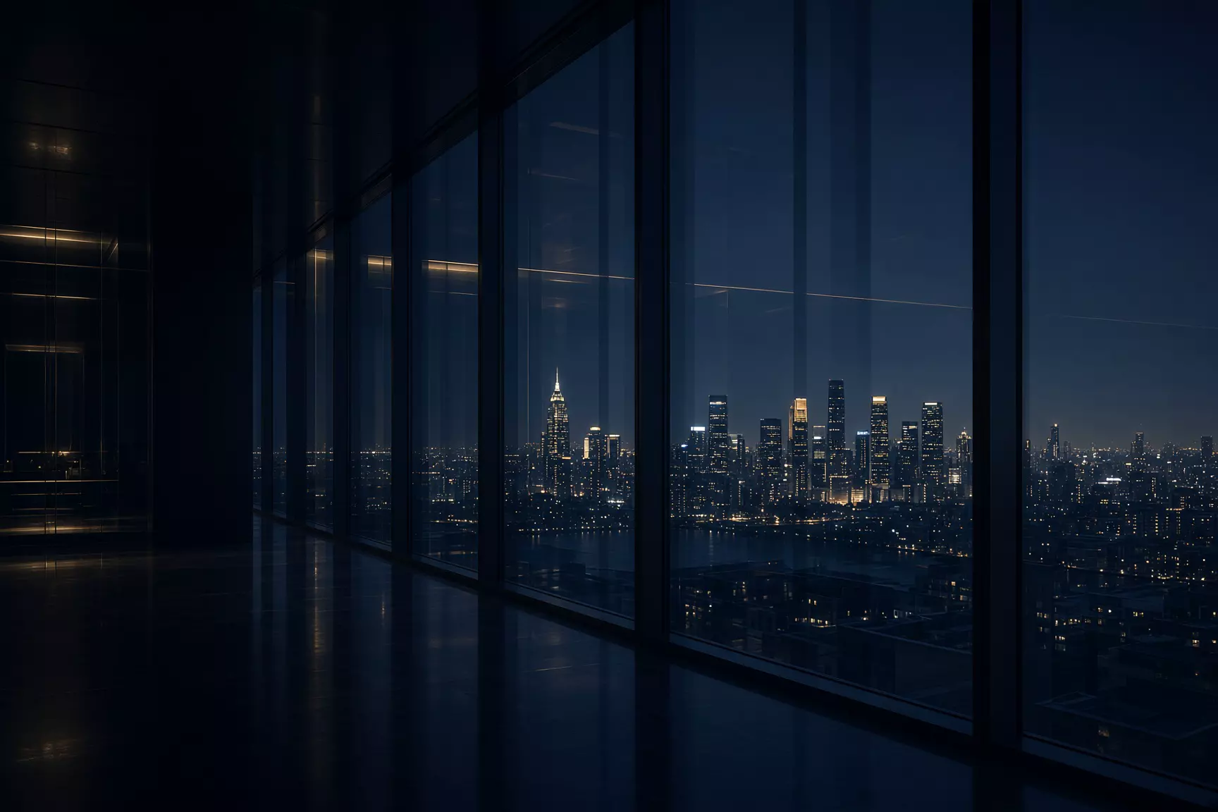 Modern financial district skyline